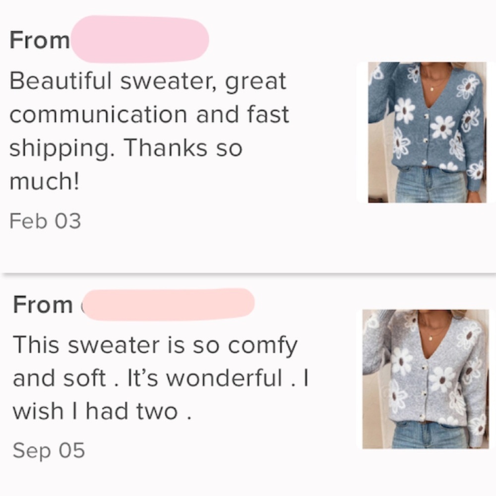 Grey Cardigan Knit Flower Textured Button Front - Picture 8 of 9